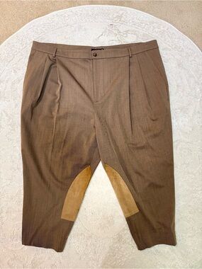 Lauren Ralph Lauren Plus Size Riding Pants 22W Brown Wool Blend Equestrian